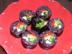 purple sushi rolls