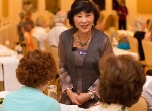 margaret greeting cooking class guests